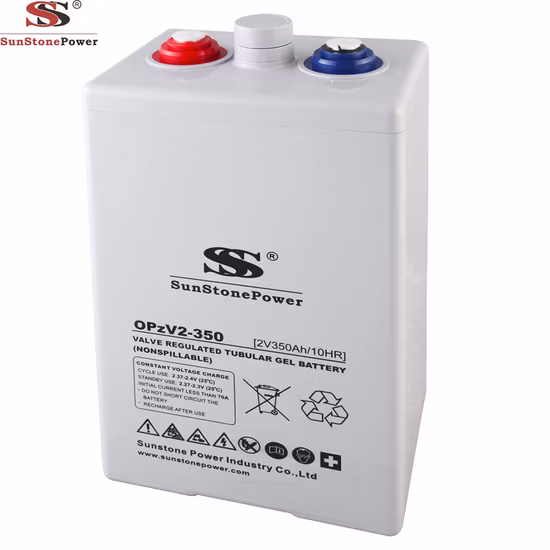 Opzv Series Solar Battery Deep Cycle Tubular Plate Gel Lead Acid Battery 2V 350ah