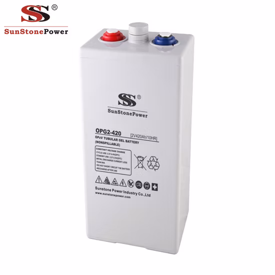 Opzv Series Solar Battery Deep Cycle Tubular Plate Gel Lead Acid Battery 2V 350ah