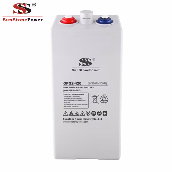 Opzv Series Solar Battery Deep Cycle Tubular Plate Gel Lead Acid Battery 2V 350ah